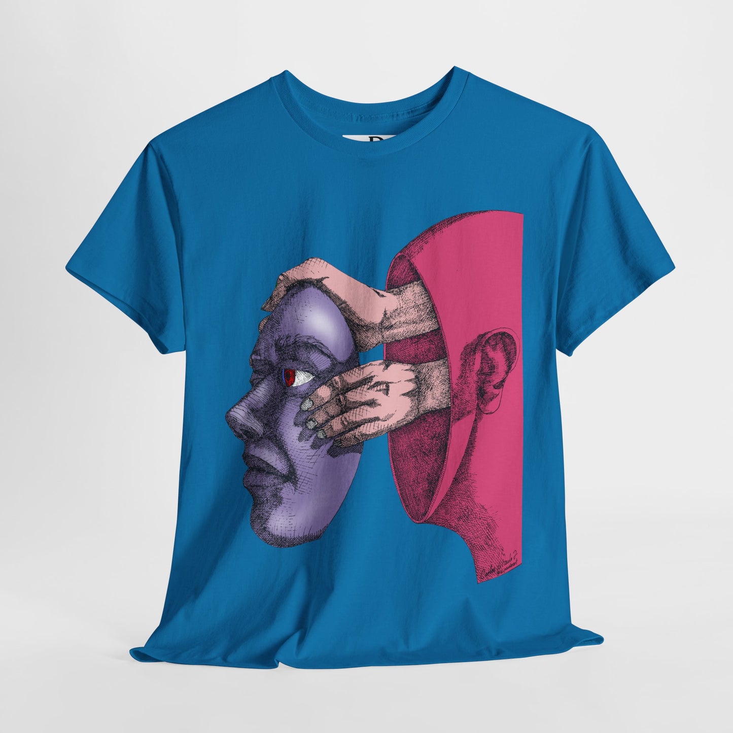 Thought-Provoking Unisex Heavy Cotton Tee - Unique Art Design