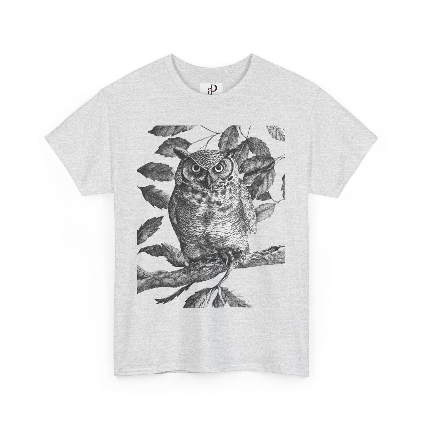 Artistic Owl Graphic Unisex Heavy Cotton Tee