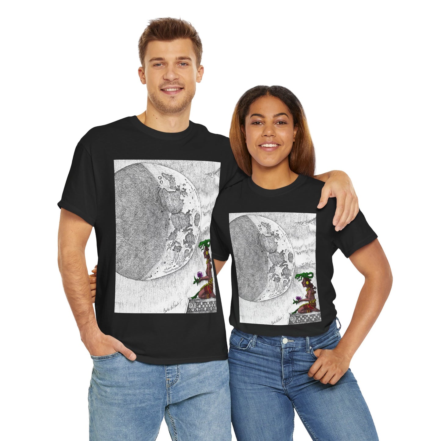 Moon Phase Unisex Tee - Mayan Moon Design