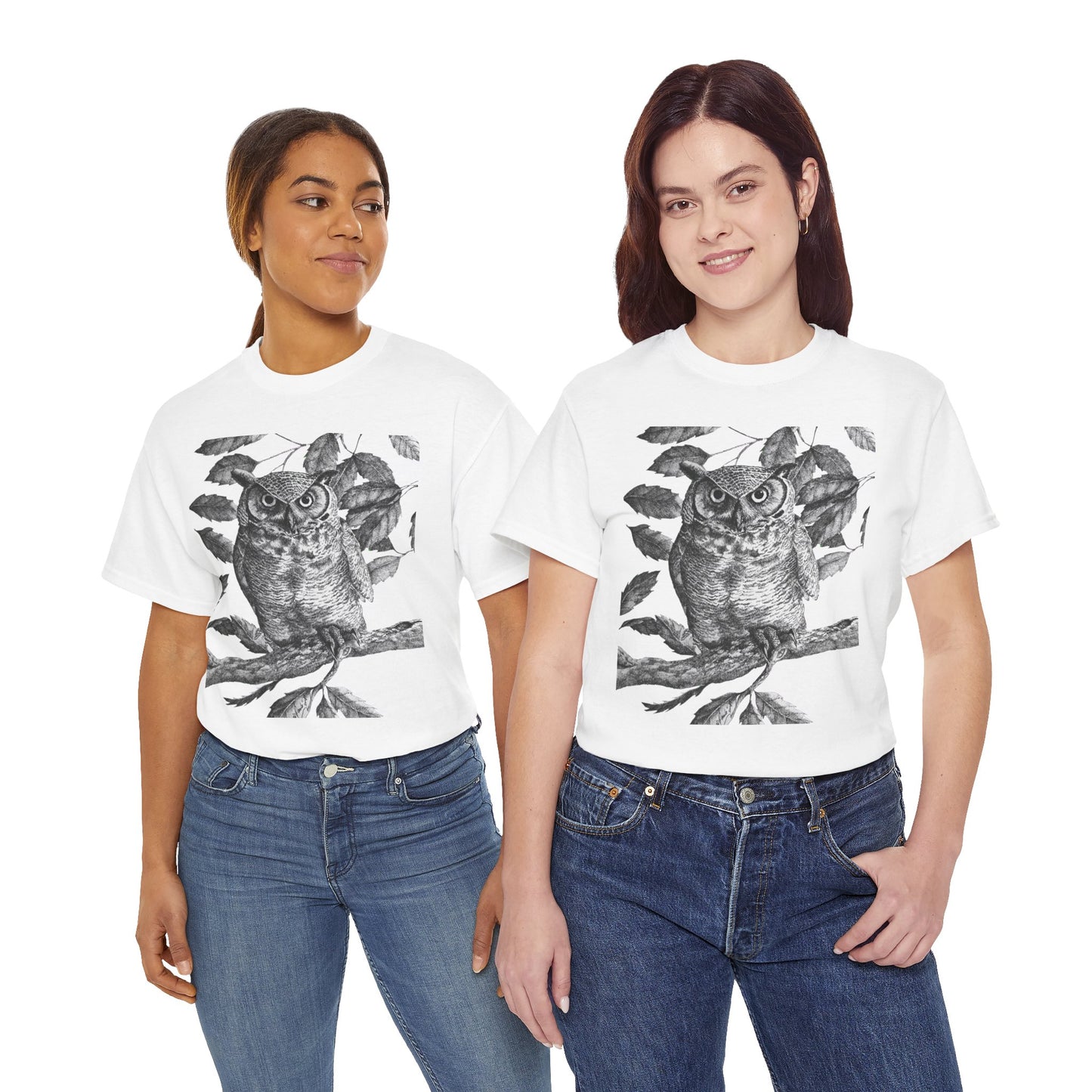 Artistic Owl Graphic Unisex Heavy Cotton Tee