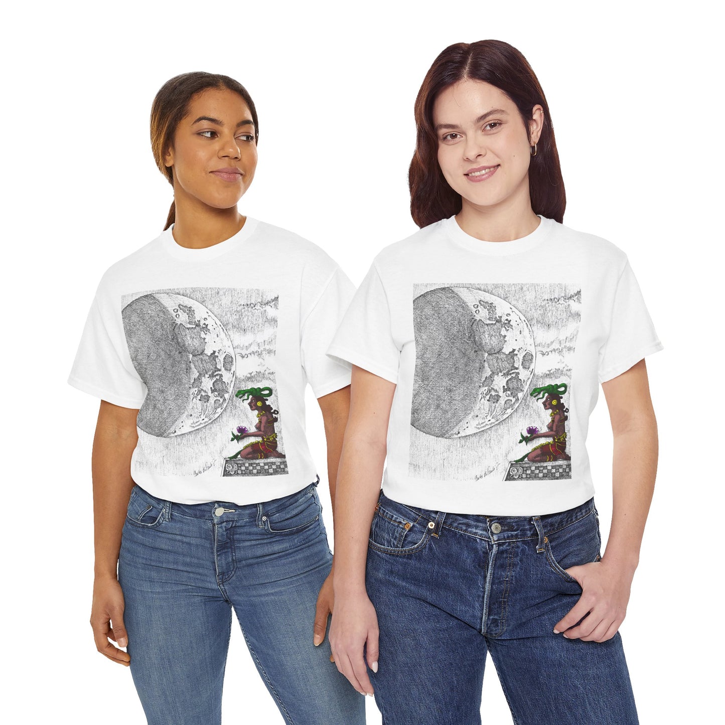 Moon Phase Unisex Tee - Mayan Moon Design