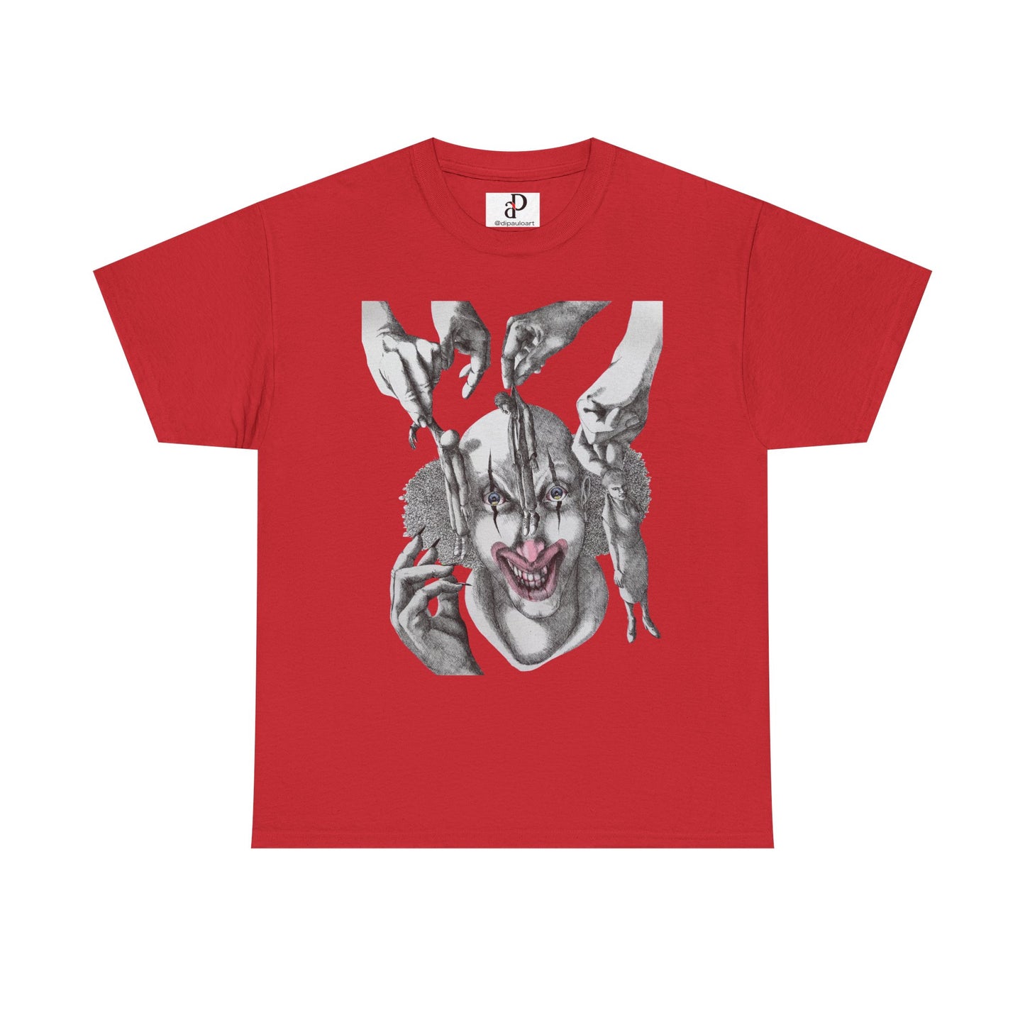 Unisex Heavy Cotton Tee - Dark Clown Art Graphic T-Shirt