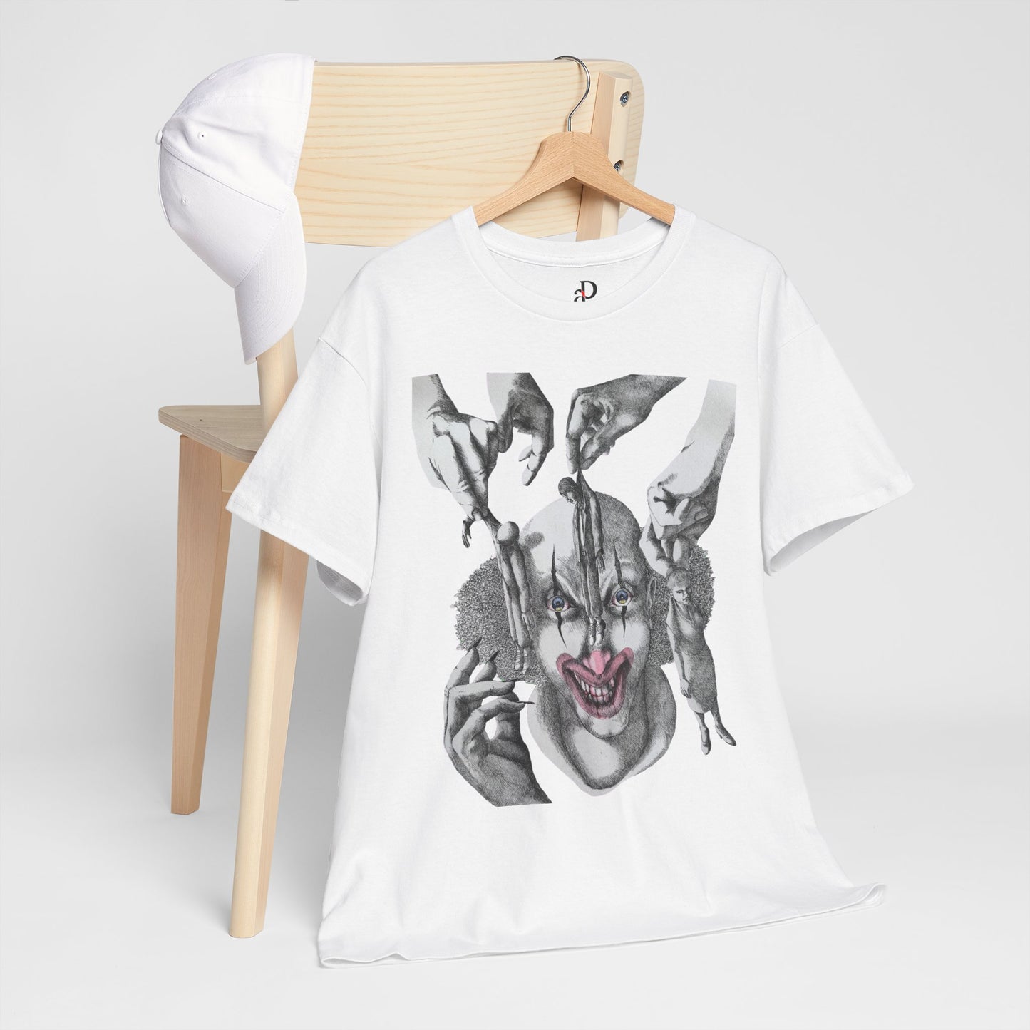 Unisex Heavy Cotton Tee - Dark Clown Art Graphic T-Shirt