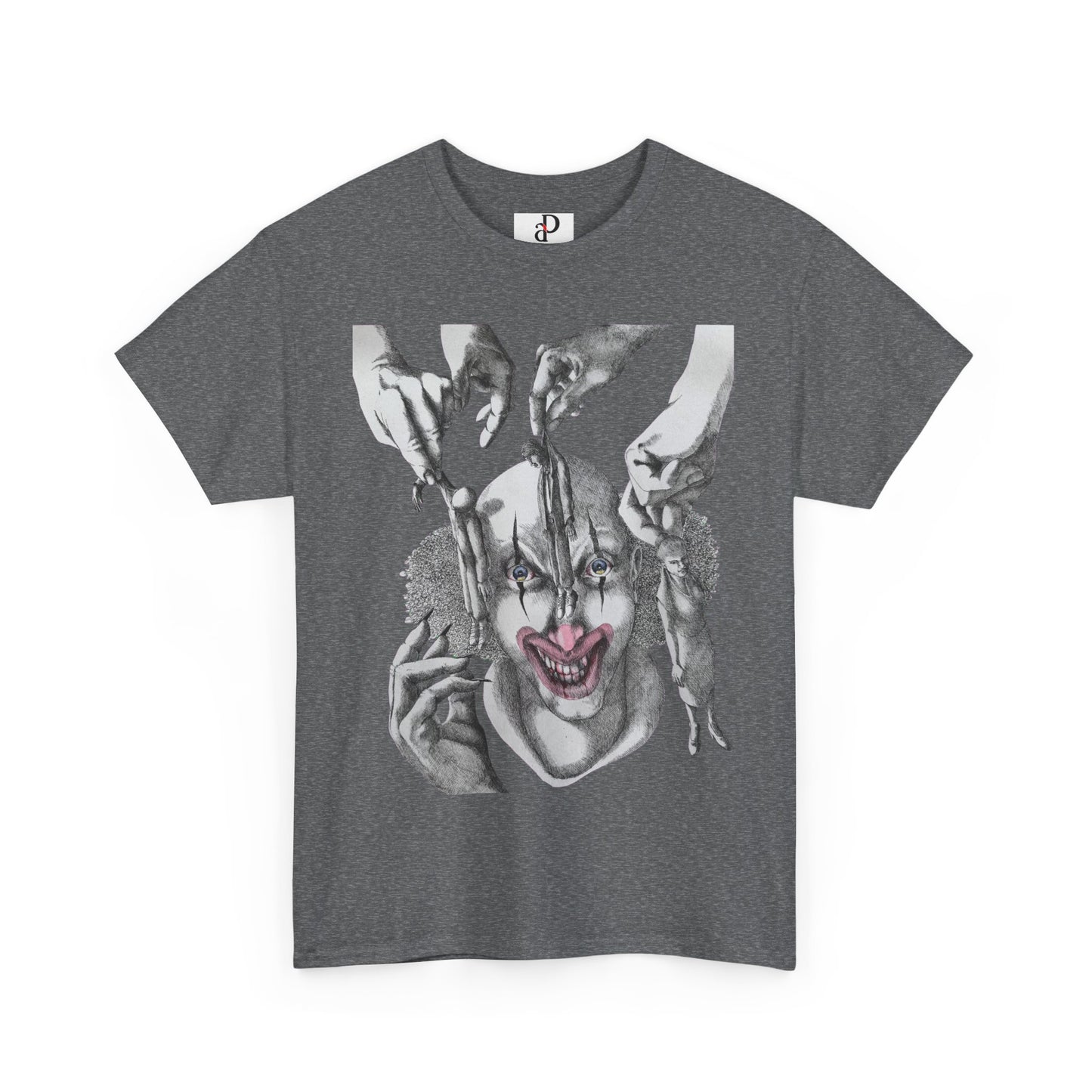 Unisex Heavy Cotton Tee - Dark Clown Art Graphic T-Shirt