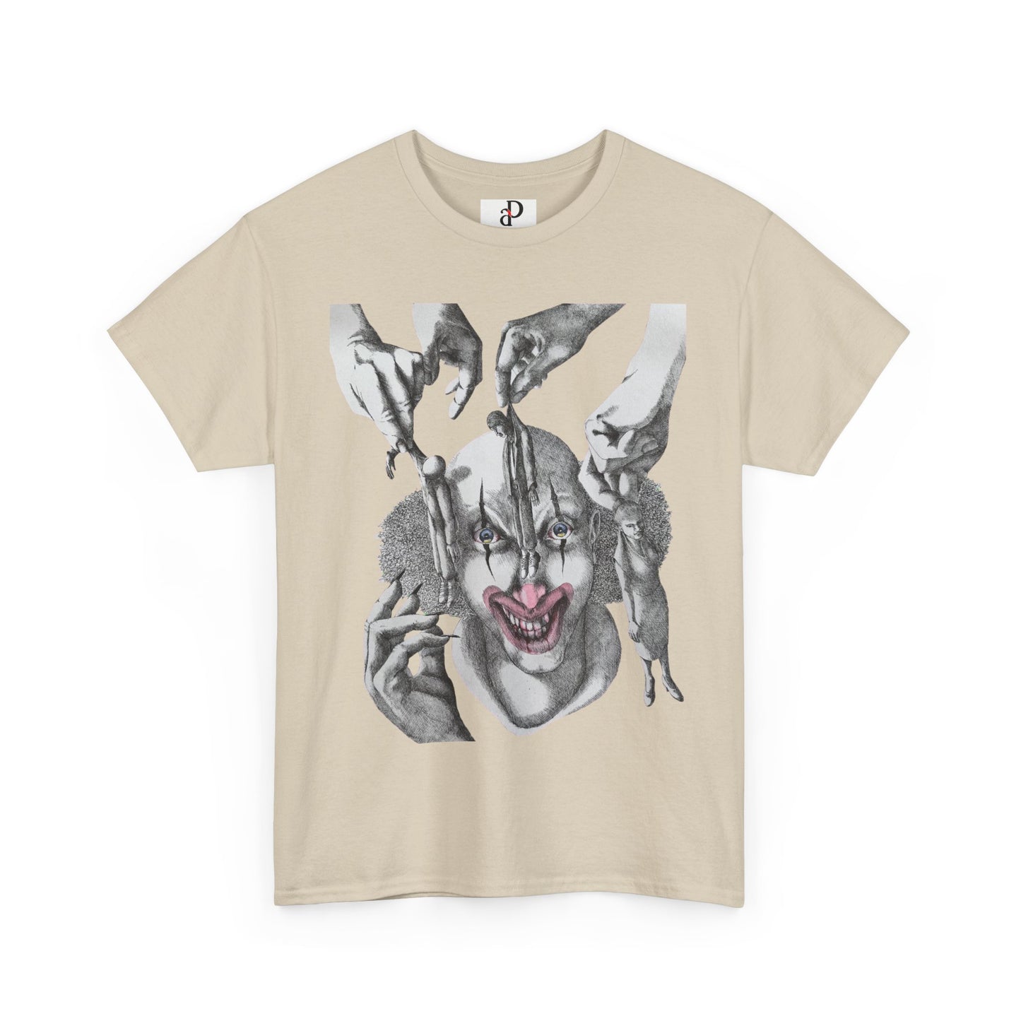 Unisex Heavy Cotton Tee - Dark Clown Art Graphic T-Shirt