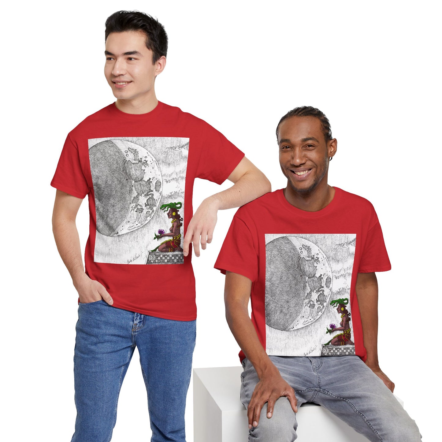 Moon Phase Unisex Tee - Mayan Moon Design