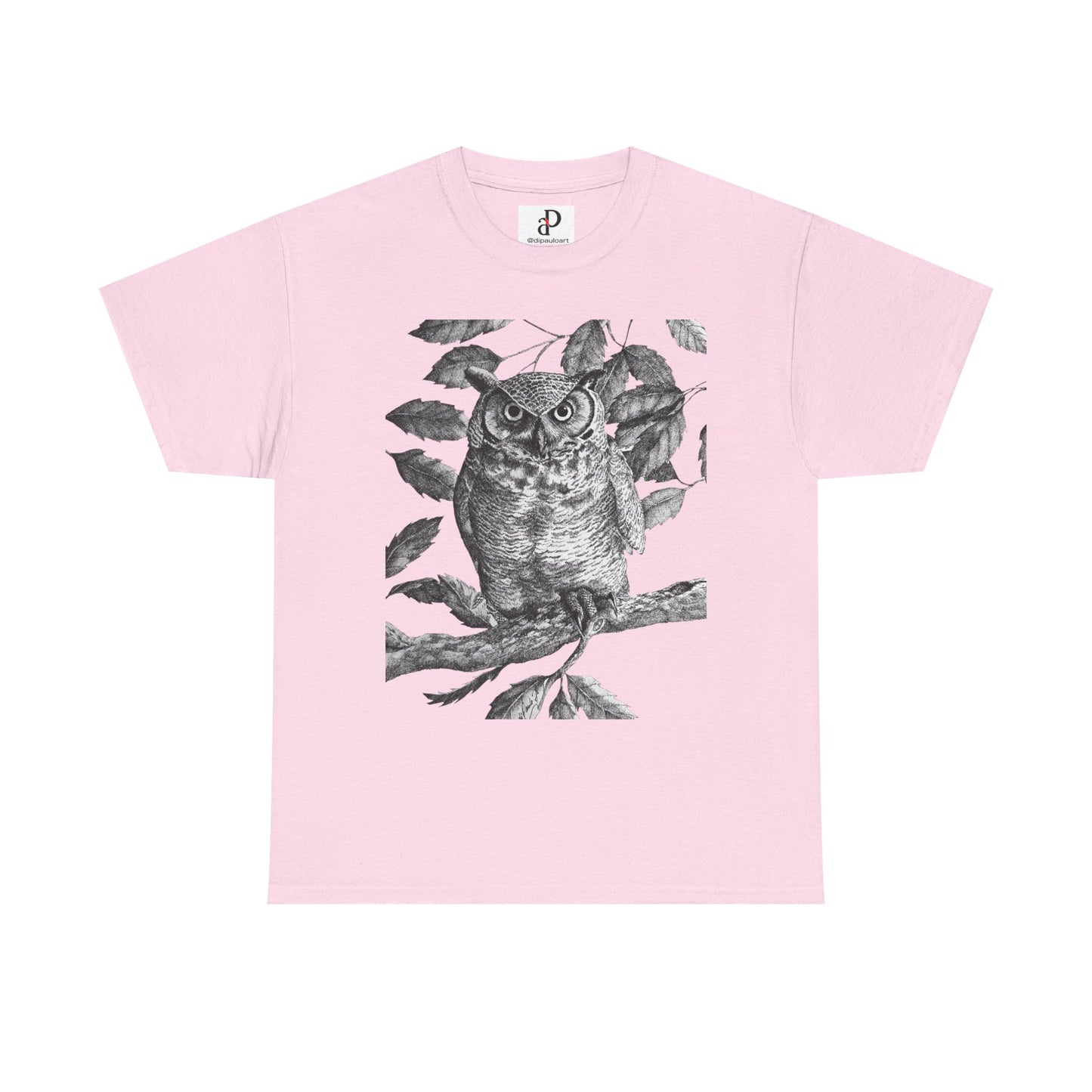 Artistic Owl Graphic Unisex Heavy Cotton Tee