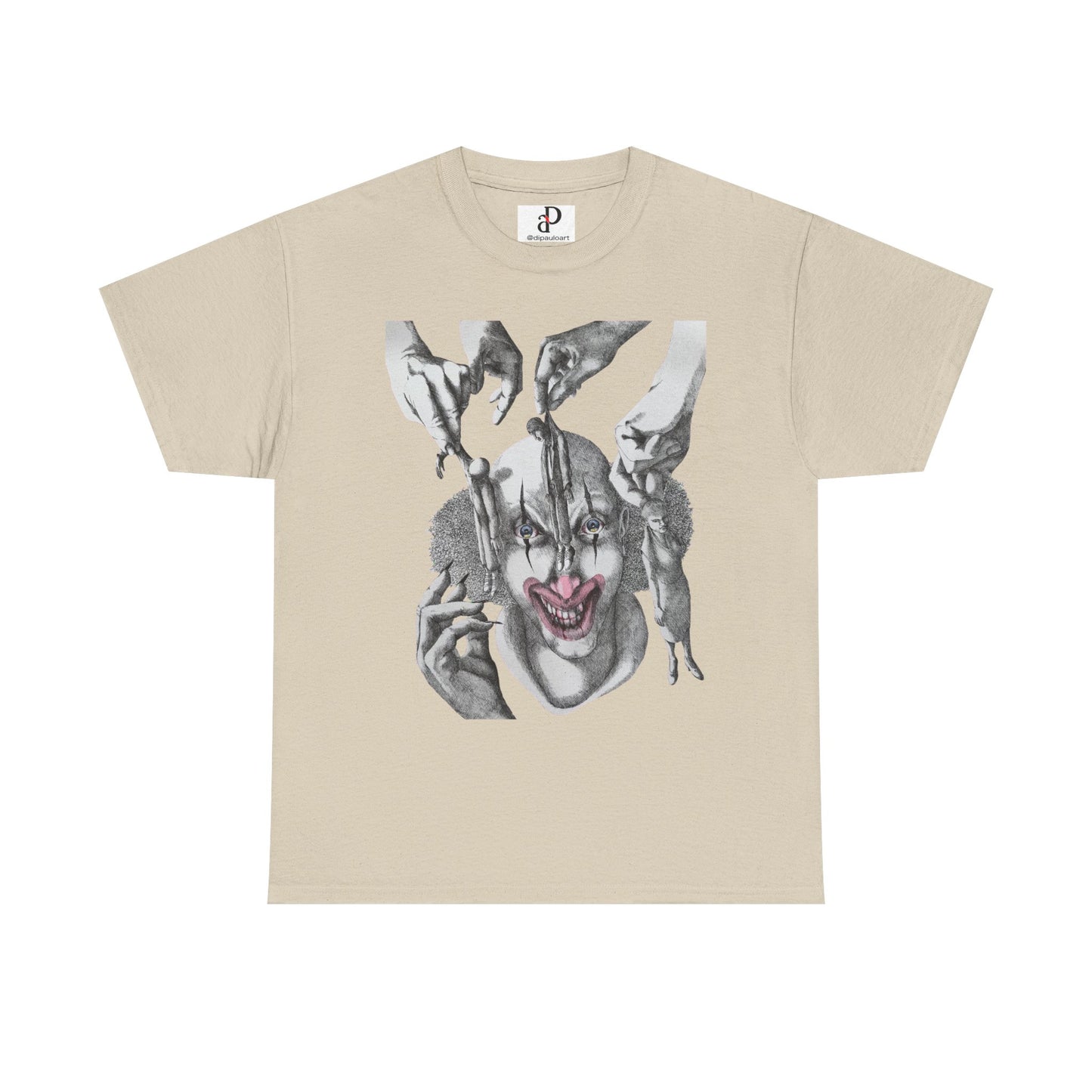 Unisex Heavy Cotton Tee - Dark Clown Art Graphic T-Shirt