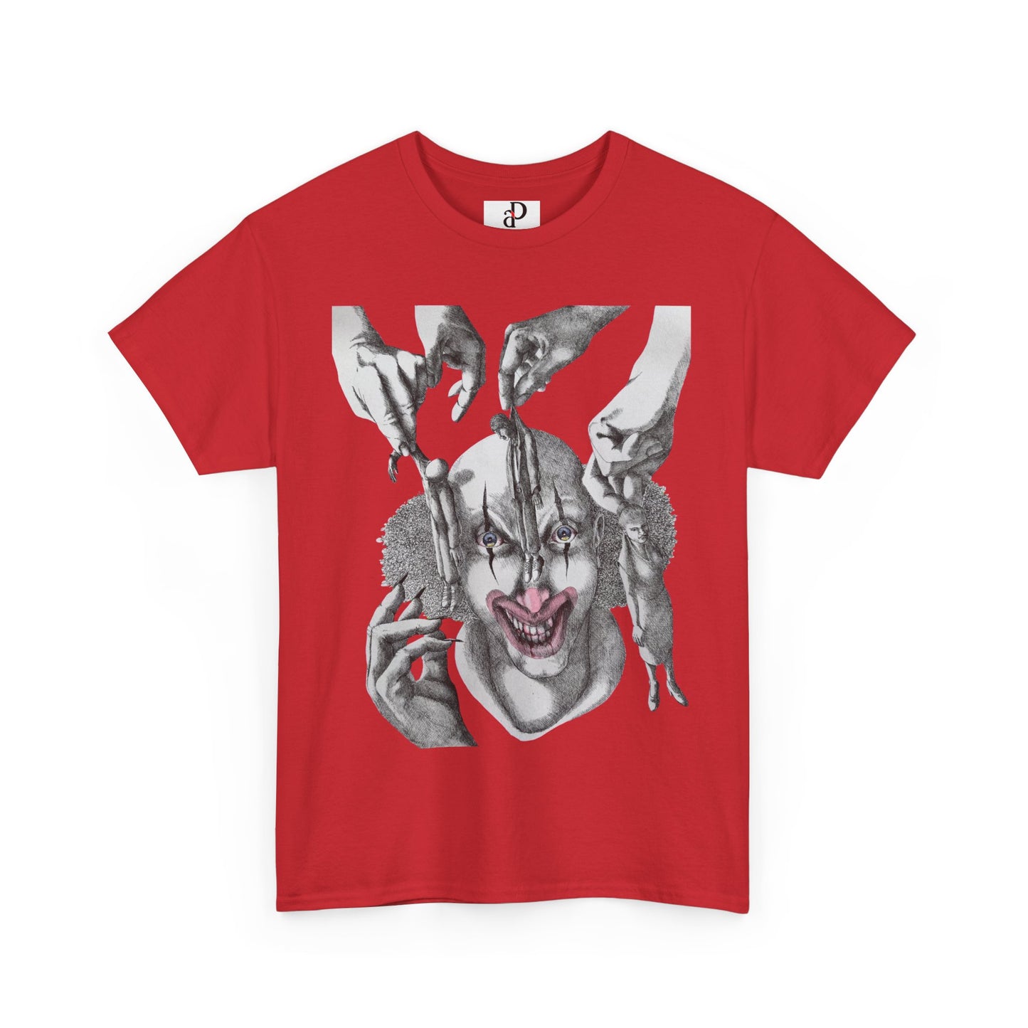 Unisex Heavy Cotton Tee - Dark Clown Art Graphic T-Shirt