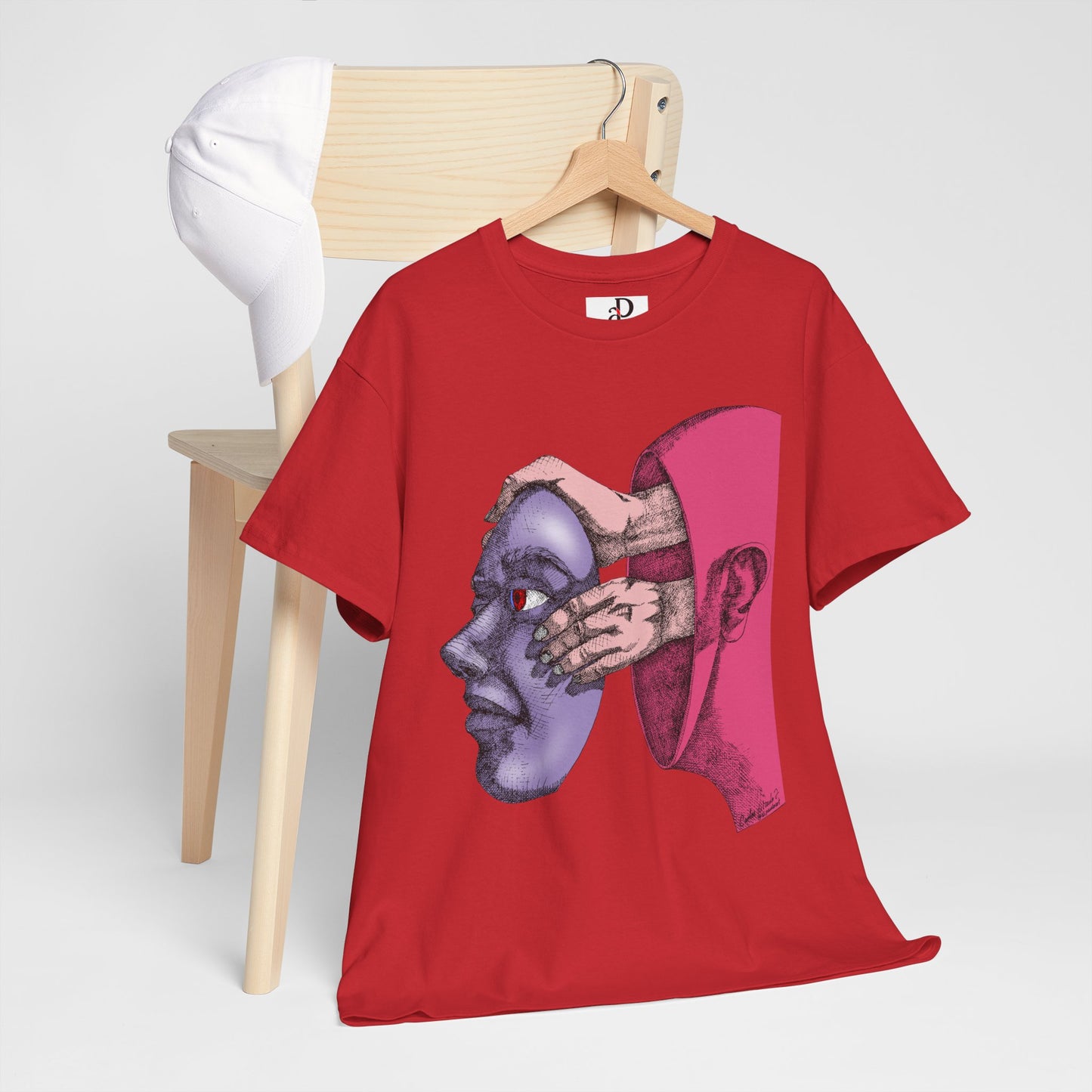 Thought-Provoking Unisex Heavy Cotton Tee - Unique Art Design
