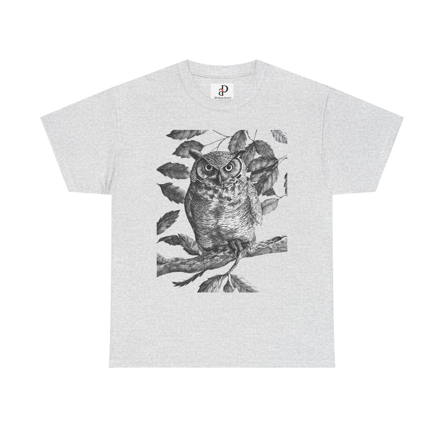 Artistic Owl Graphic Unisex Heavy Cotton Tee