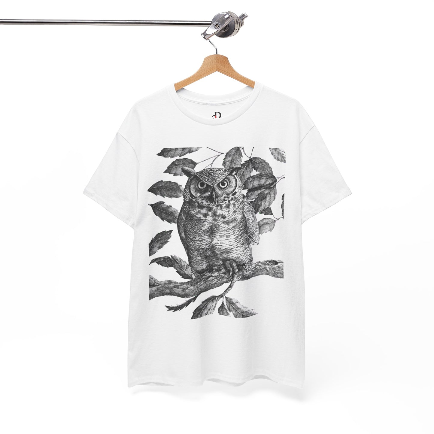 Artistic Owl Graphic Unisex Heavy Cotton Tee
