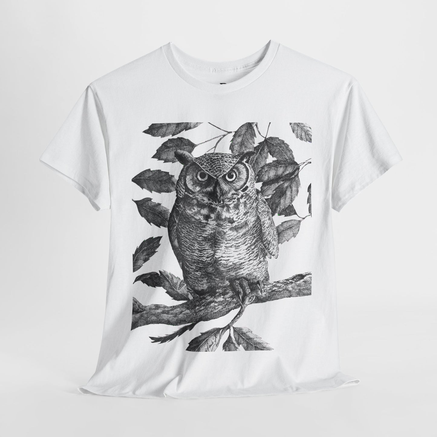 Artistic Owl Graphic Unisex Heavy Cotton Tee