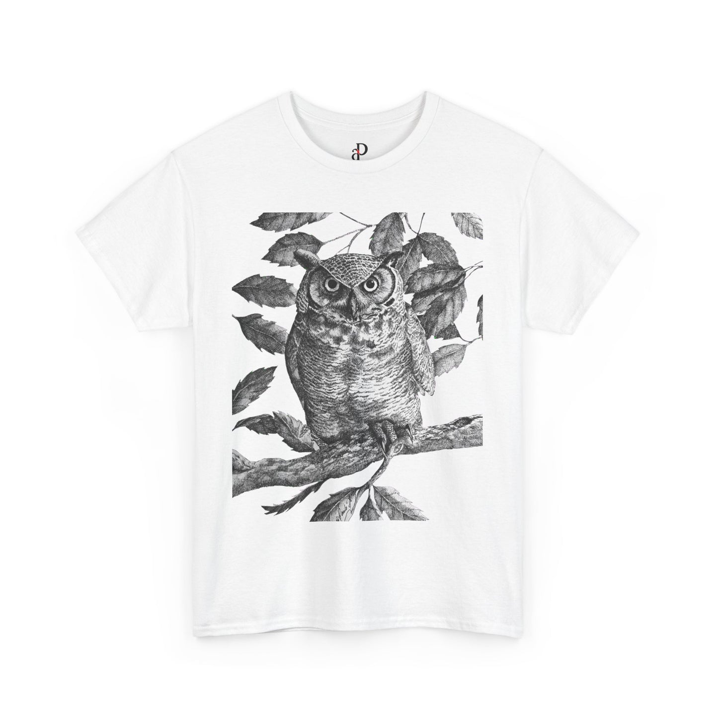 Artistic Owl Graphic Unisex Heavy Cotton Tee