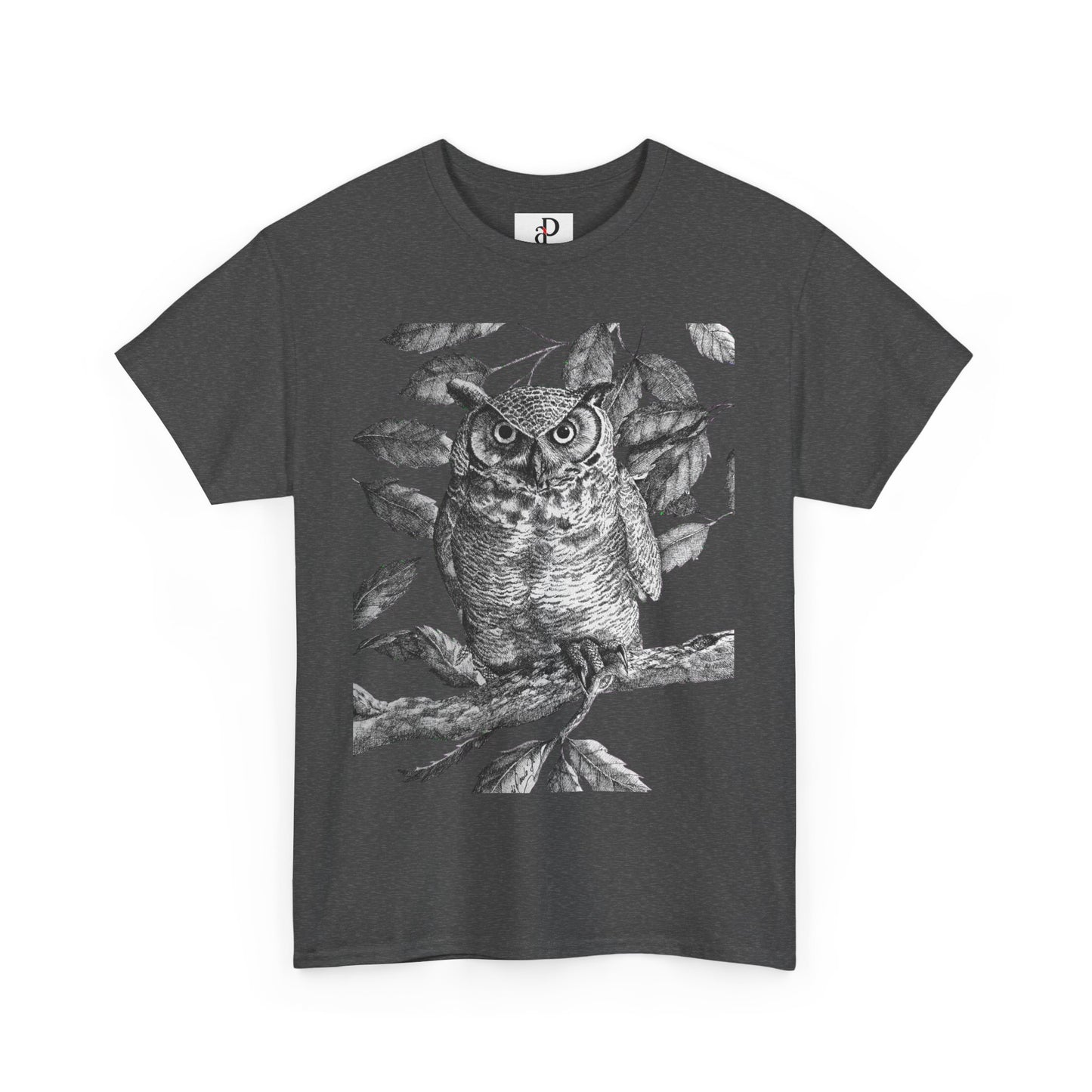 Artistic Owl Graphic Unisex Heavy Cotton Tee