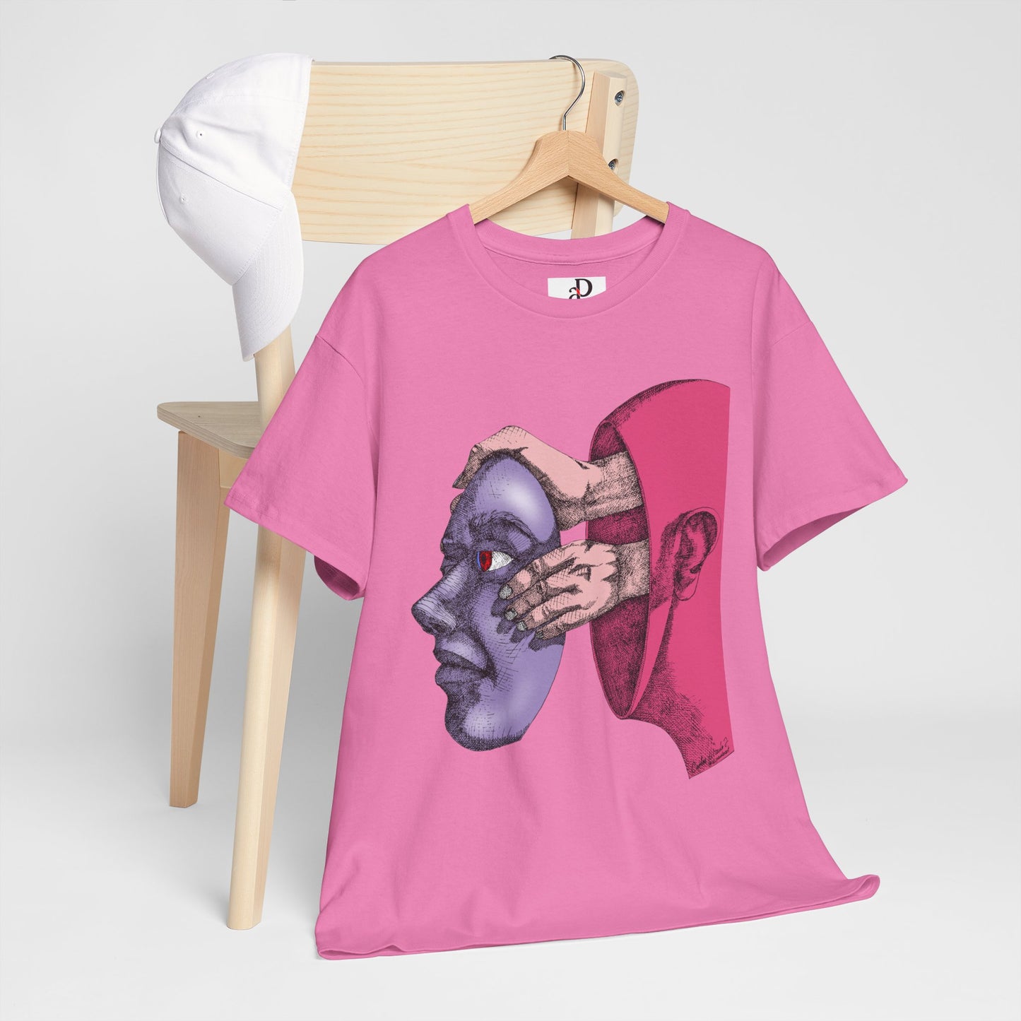 Thought-Provoking Unisex Heavy Cotton Tee - Unique Art Design
