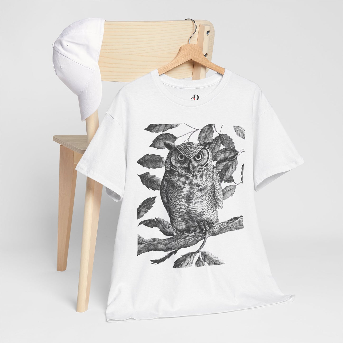 Artistic Owl Graphic Unisex Heavy Cotton Tee