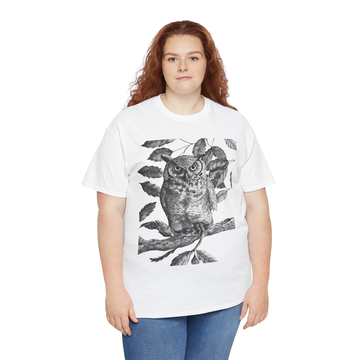Artistic Owl Graphic Unisex Heavy Cotton Tee