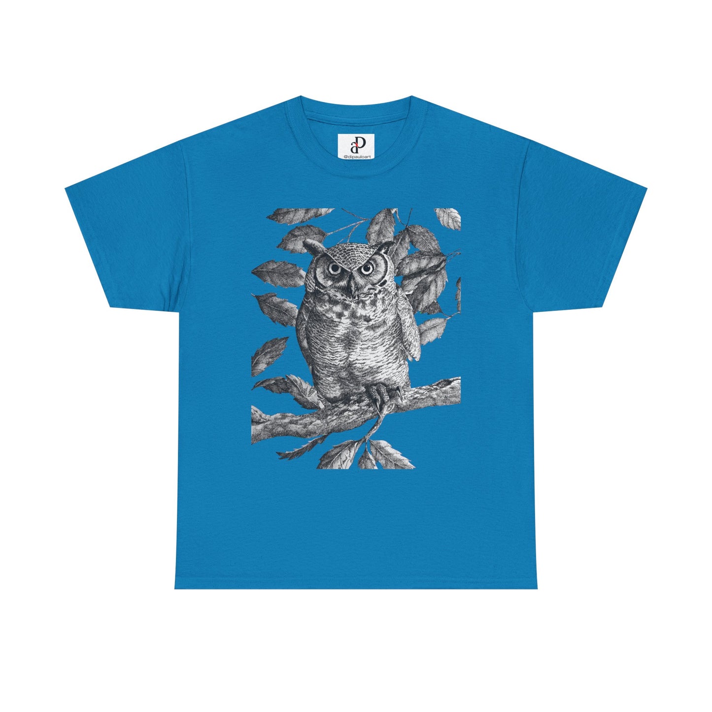 Artistic Owl Graphic Unisex Heavy Cotton Tee
