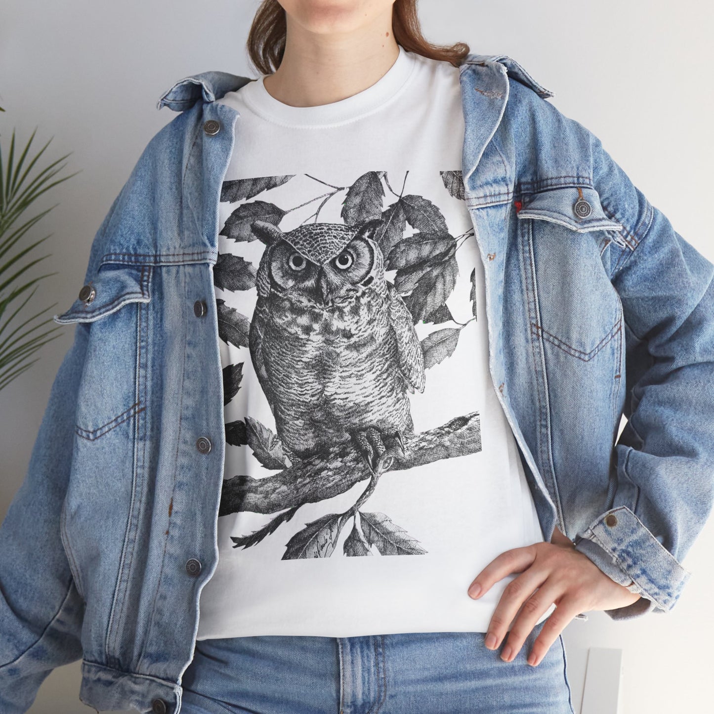 Artistic Owl Graphic Unisex Heavy Cotton Tee