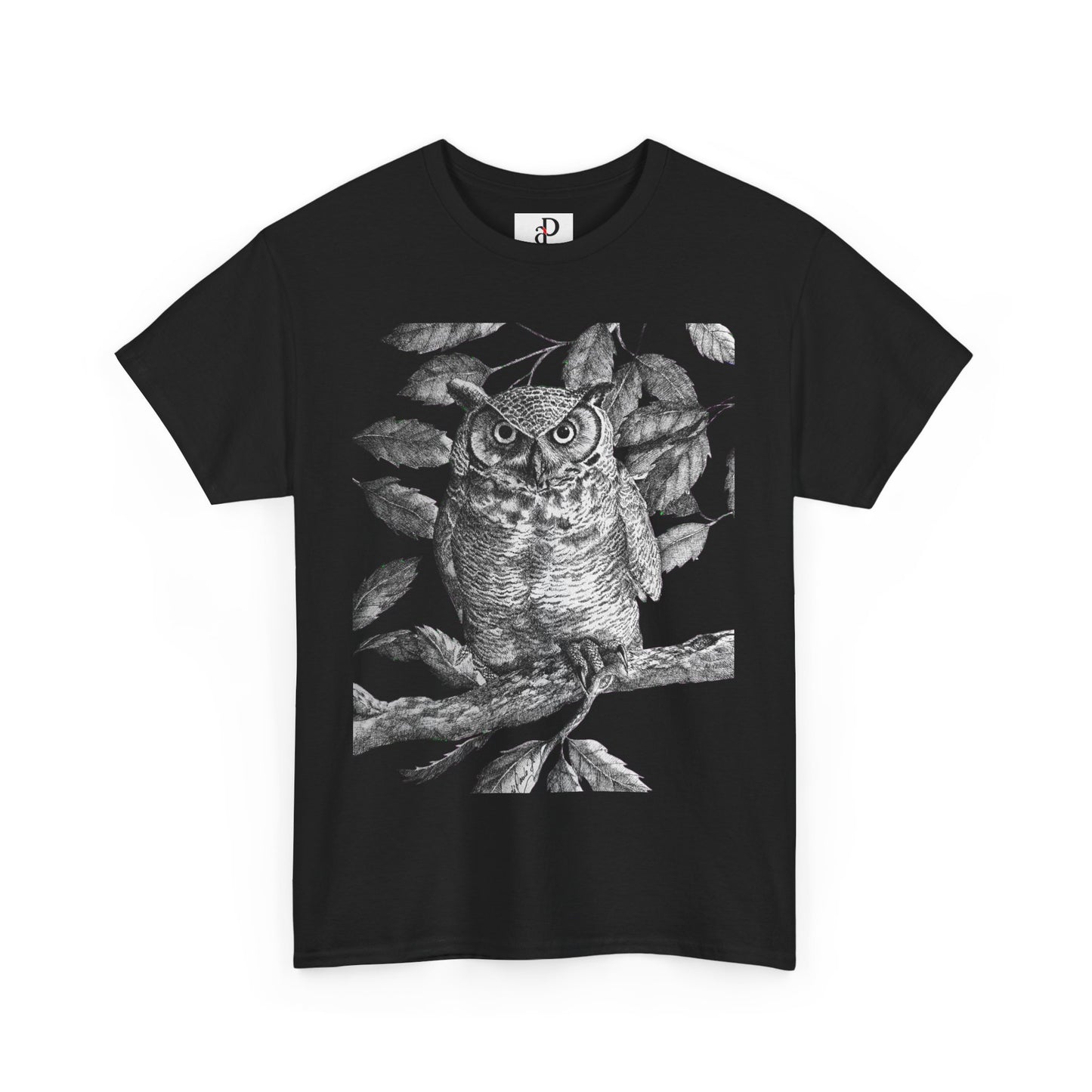 Artistic Owl Graphic Unisex Heavy Cotton Tee