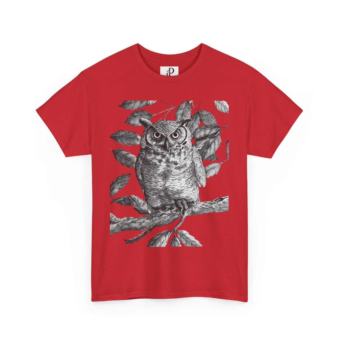 Artistic Owl Graphic Unisex Heavy Cotton Tee