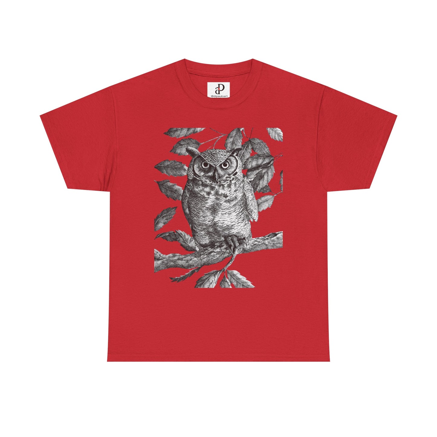 Artistic Owl Graphic Unisex Heavy Cotton Tee