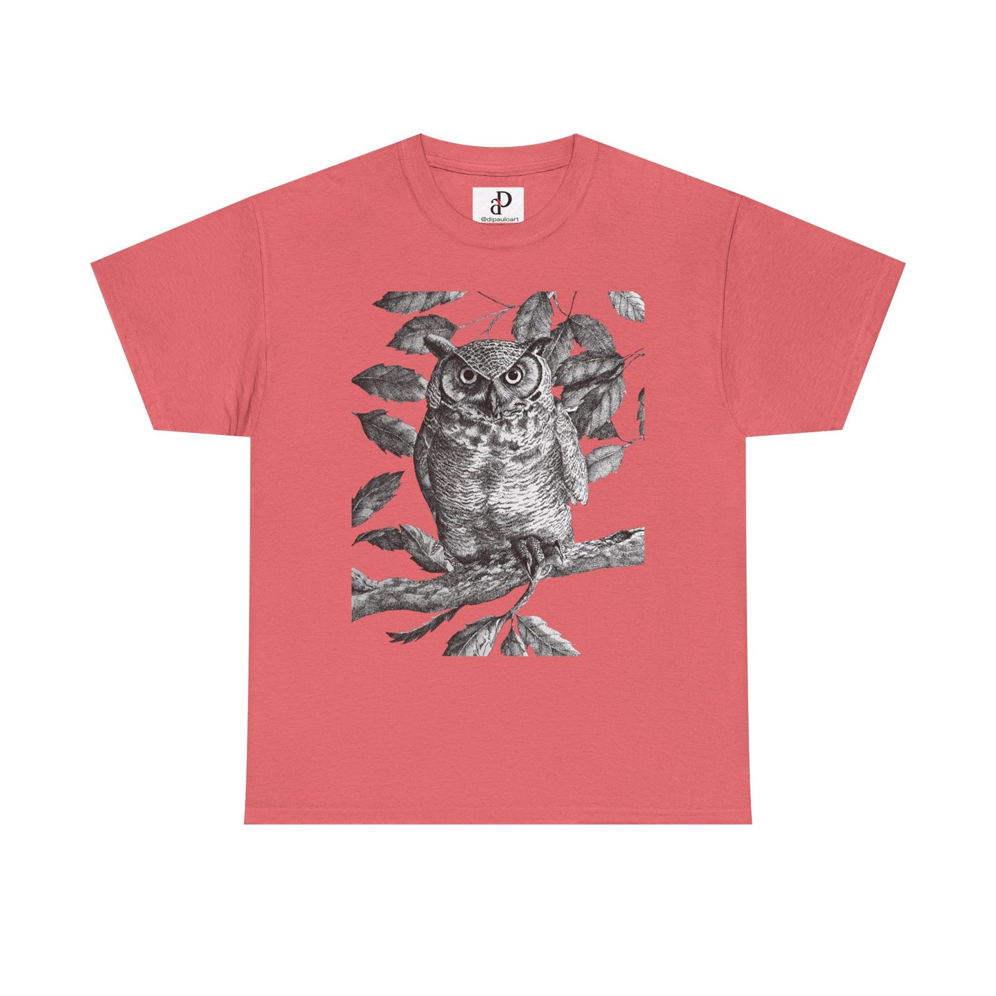 Artistic Owl Graphic Unisex Heavy Cotton Tee