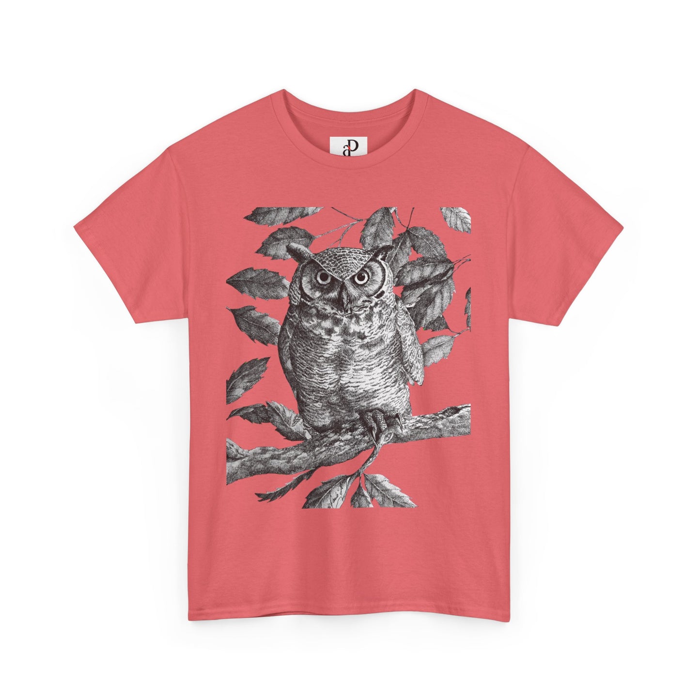 Artistic Owl Graphic Unisex Heavy Cotton Tee