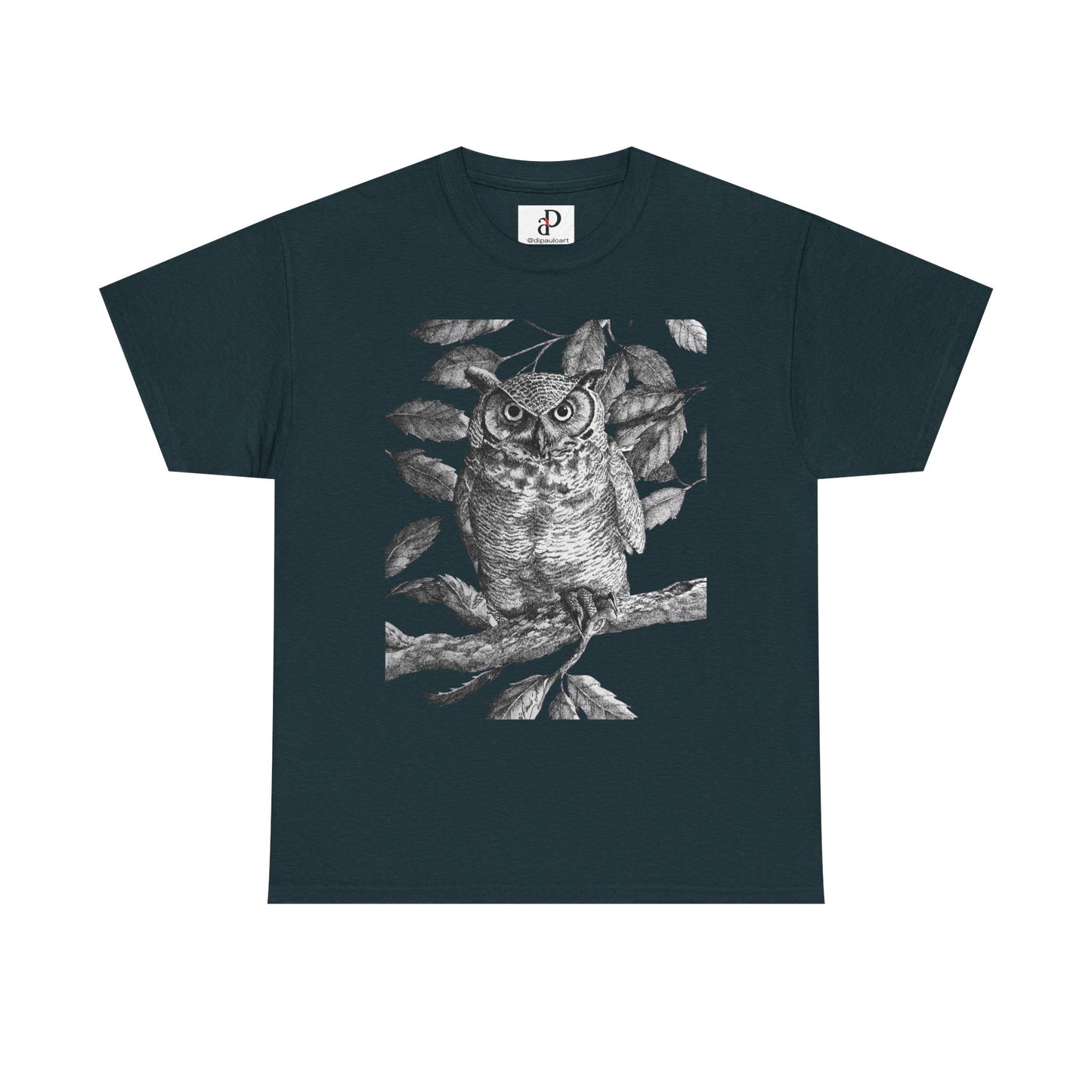 Artistic Owl Graphic Unisex Heavy Cotton Tee