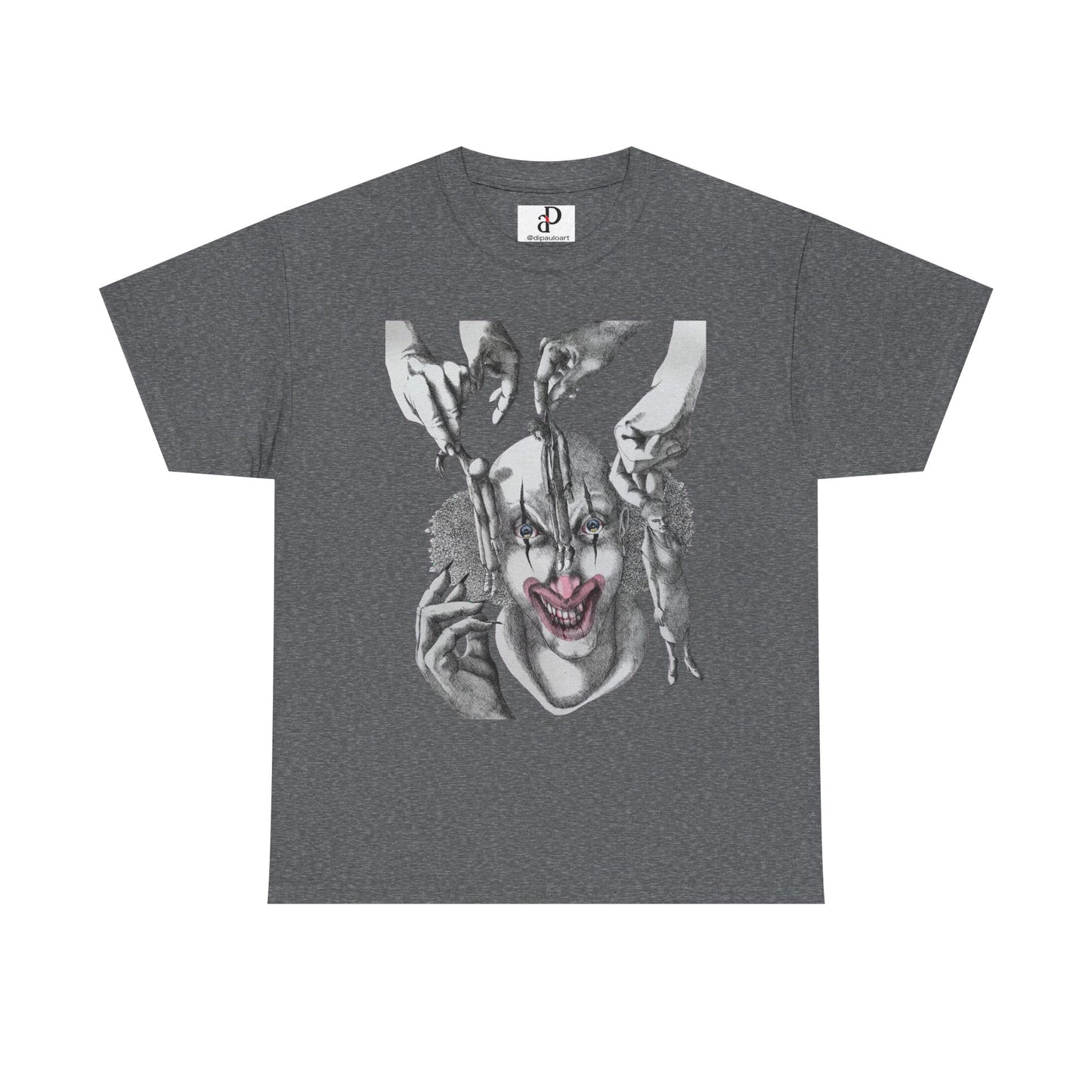 Unisex Heavy Cotton Tee - Dark Clown Art Graphic T-Shirt