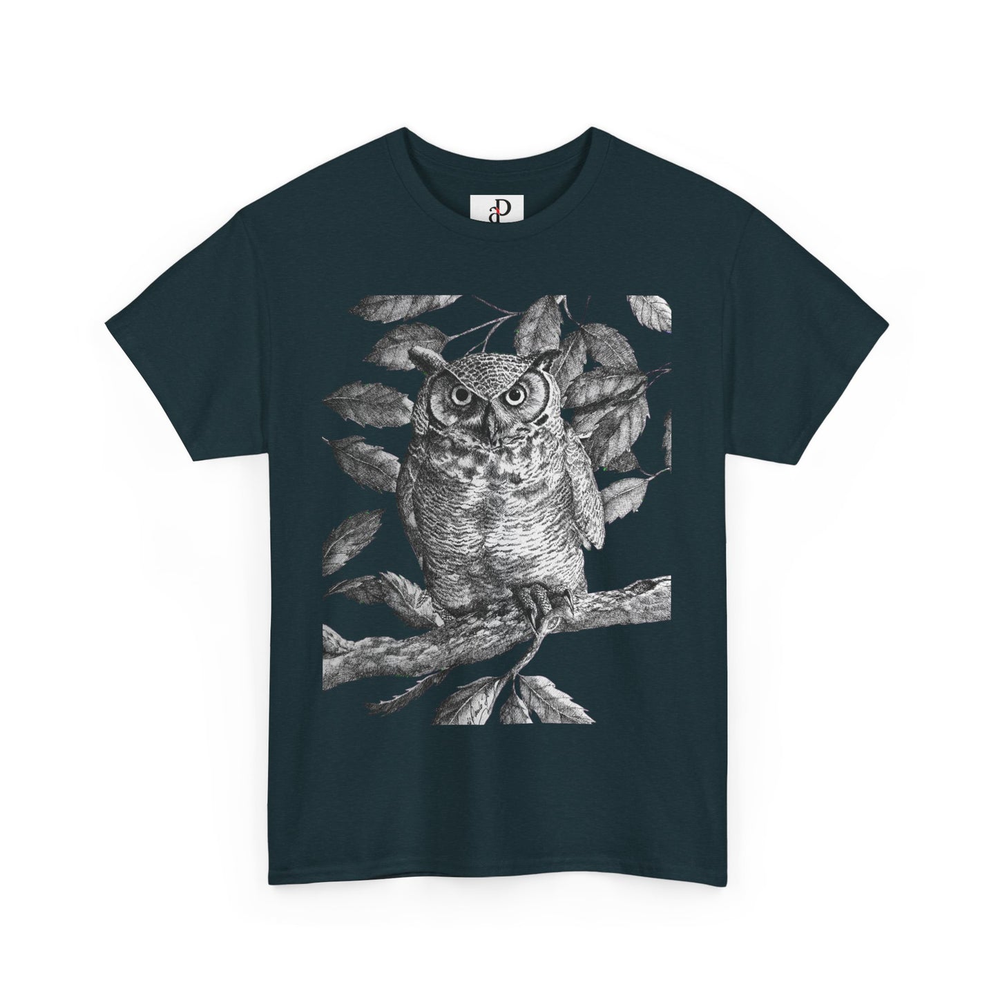 Artistic Owl Graphic Unisex Heavy Cotton Tee