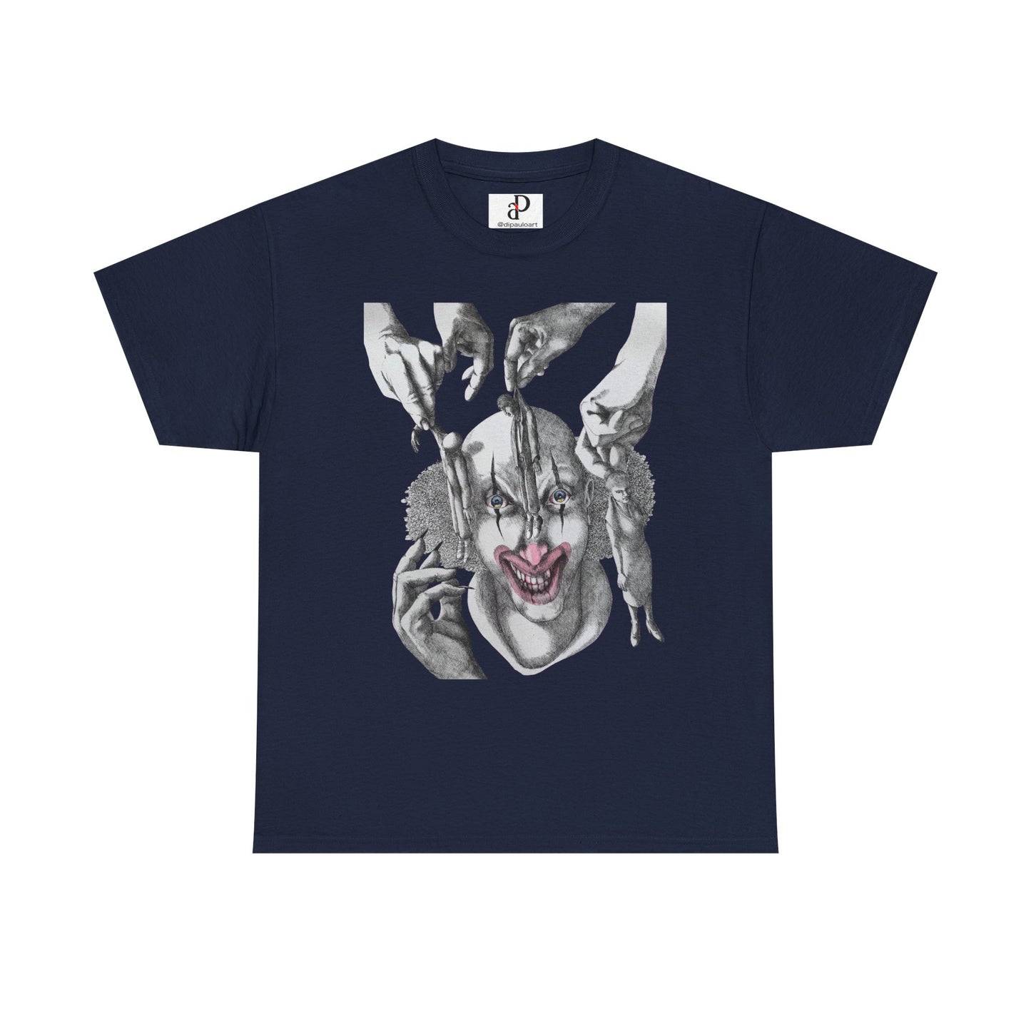 Unisex Heavy Cotton Tee - Dark Clown Art Graphic T-Shirt