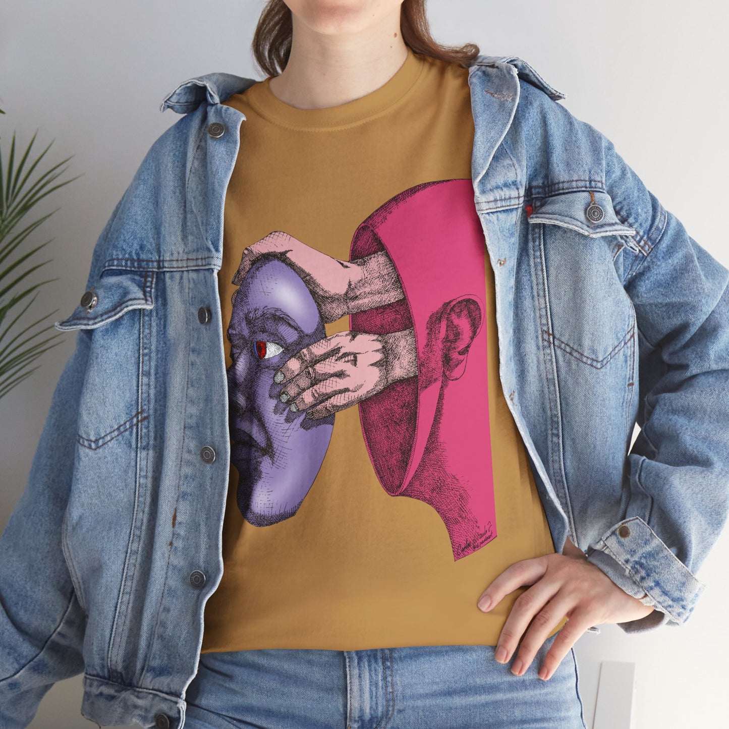 Thought-Provoking Unisex Heavy Cotton Tee - Unique Art Design