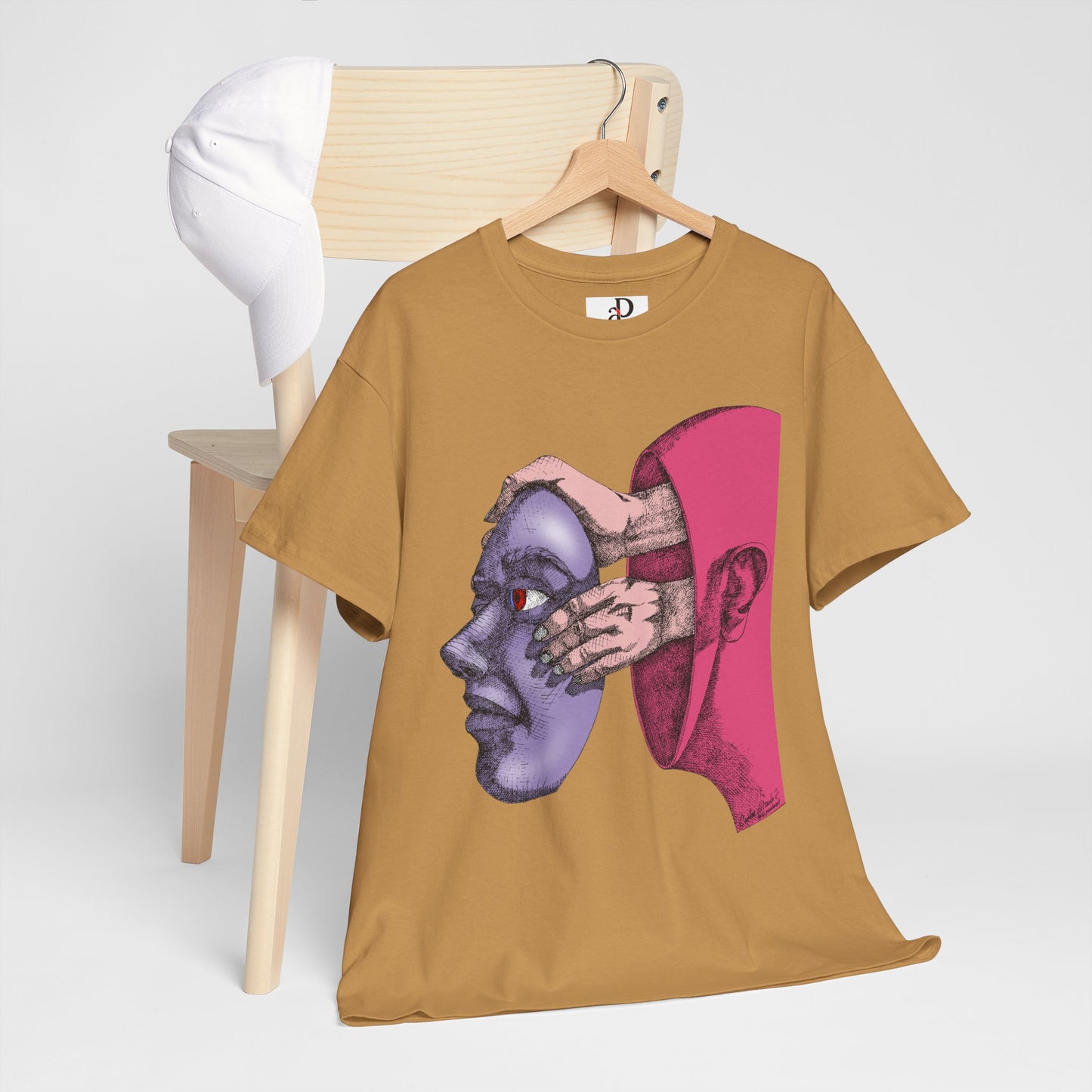 Thought-Provoking Unisex Heavy Cotton Tee - Unique Art Design