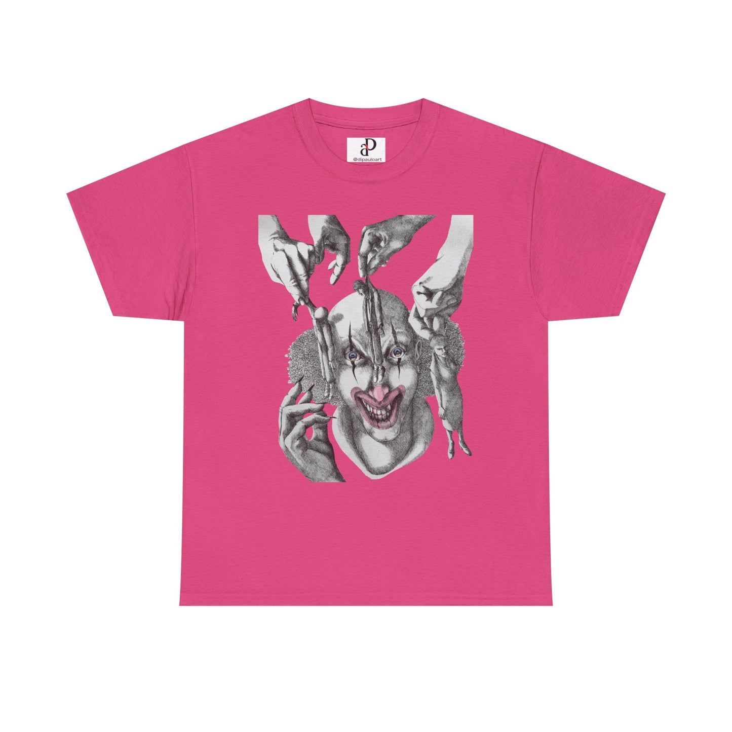 Unisex Heavy Cotton Tee - Dark Clown Art Graphic T-Shirt