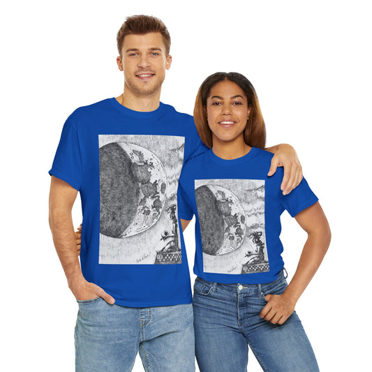 Celestial Dreamer Tee, Unisex Heavy Cotton T-Shirt, Night Sky Graphic Shirt, Cosmic Art Tee, Perfect for Stargazers, Gifts for Astronomers