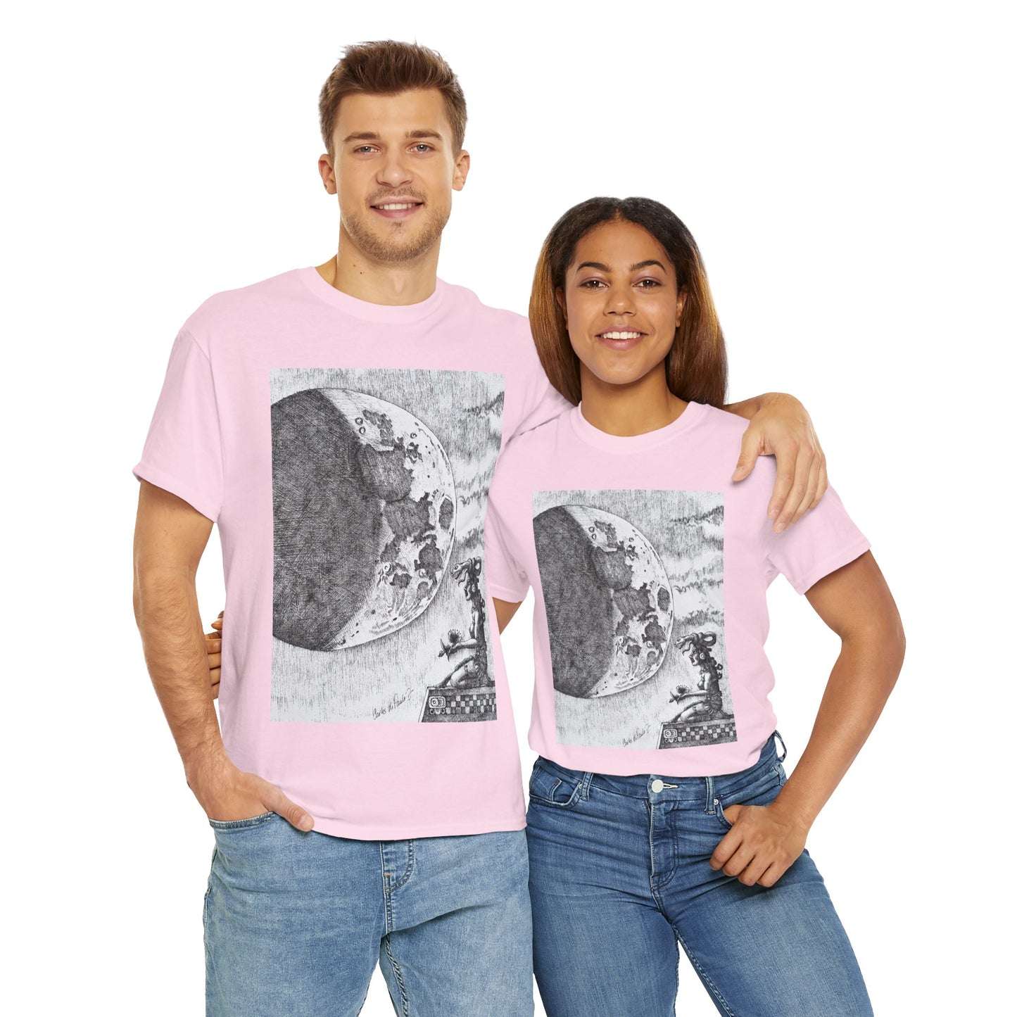 Celestial Dreamer Tee, Unisex Heavy Cotton T-Shirt, Night Sky Graphic Shirt, Cosmic Art Tee, Perfect for Stargazers, Gifts for Astronomers