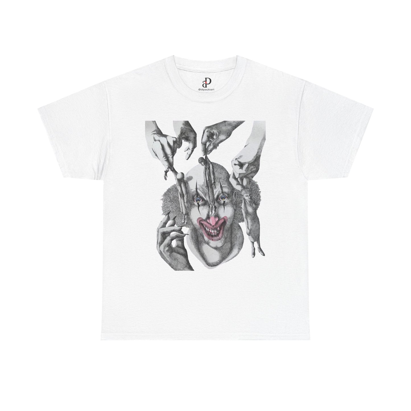 Unisex Heavy Cotton Tee - Dark Clown Art Graphic T-Shirt