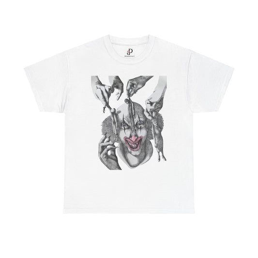 Unisex Heavy Cotton Tee - Dark Clown Art Graphic T-Shirt