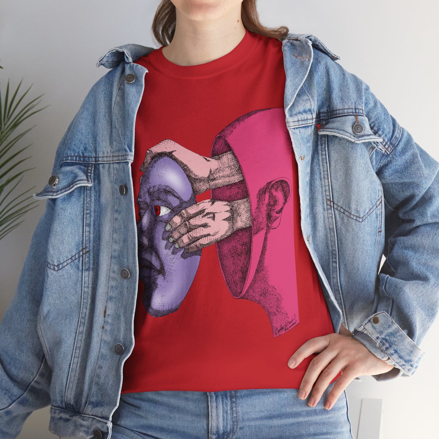 Thought-Provoking Unisex Heavy Cotton Tee - Unique Art Design