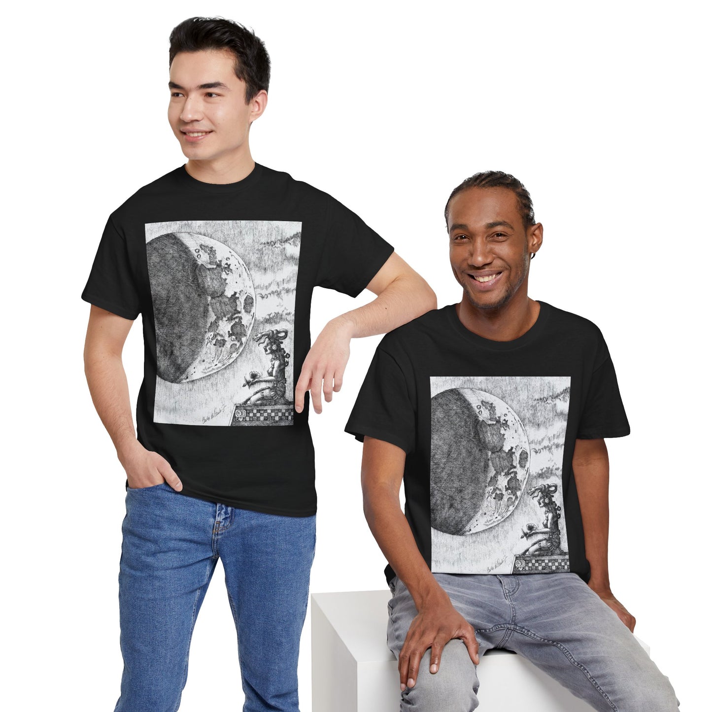 Celestial Dreamer Tee, Unisex Heavy Cotton T-Shirt, Night Sky Graphic Shirt, Cosmic Art Tee, Perfect for Stargazers, Gifts for Astronomers