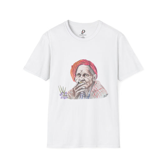 Artistic Vintage Portrait T-Shirt, Bohemian Tee, Unisex Casual Wear, Gift for Art Lovers, Unique Graphic Shirt, Everyday Style