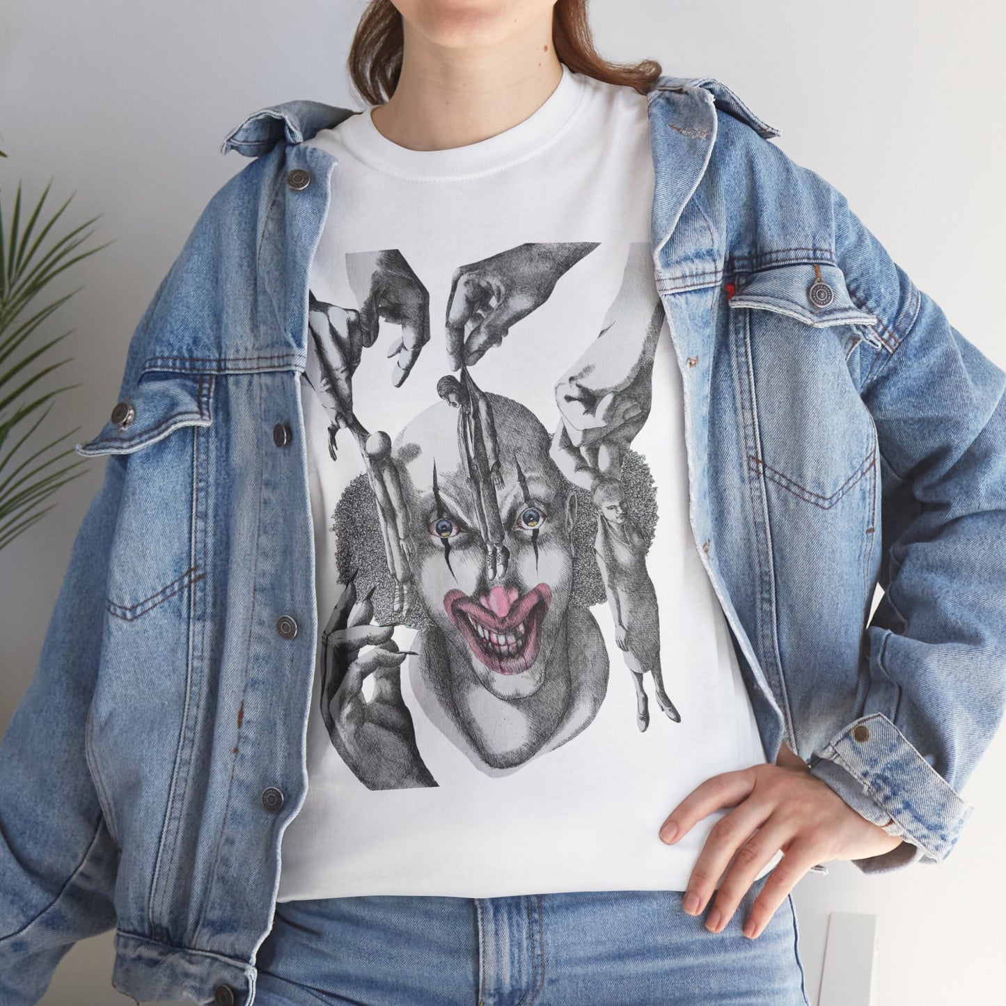 Unisex Heavy Cotton Tee - Dark Clown Art Graphic T-Shirt